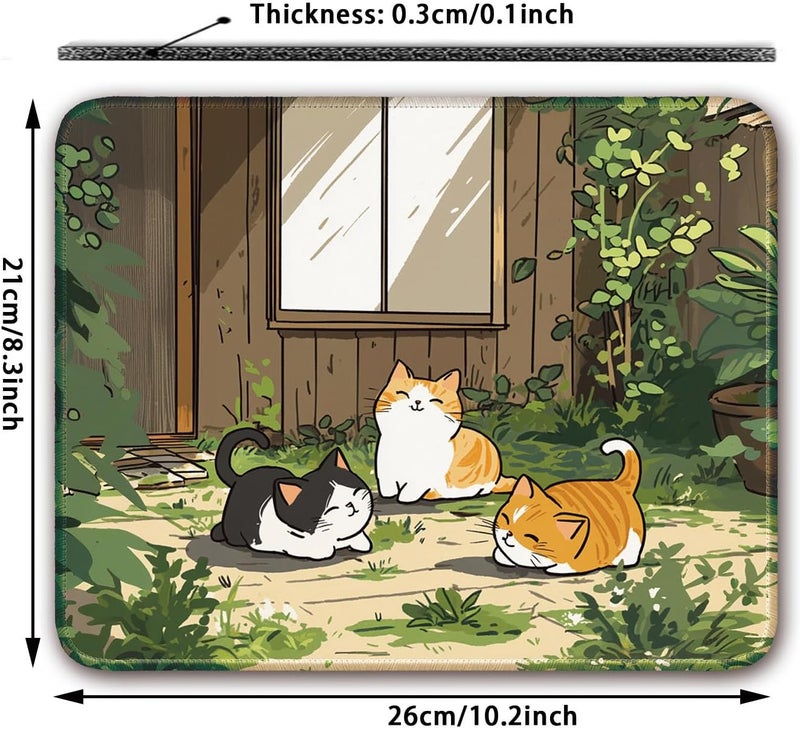 Flodirise Non-Slip Mouse Pad Gaming Mouse Pad Small Mousepad for Computer, Laptop, Gamer, Cat Pattern, 8x10 inch - Image 2